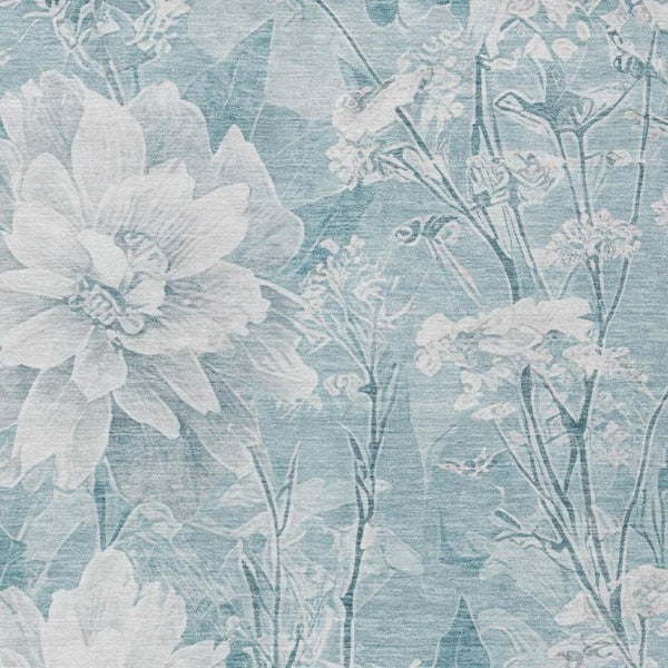 9 X 12 Floral Polyester Washable Area Rug for Indoor Outdoor Patio Use