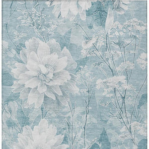 9 X 12 Floral Polyester Washable Area Rug for Indoor Outdoor Patio Use