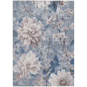 HomeRoots 5 X 8 Floral Polyester Area Rug Stain Resistant Washable for Patio or Living Room 746447