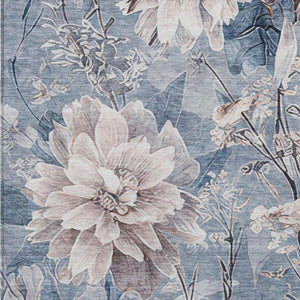 5 X 8 Floral Polyester Area Rug Stain Resistant Washable for Patio or Living Room
