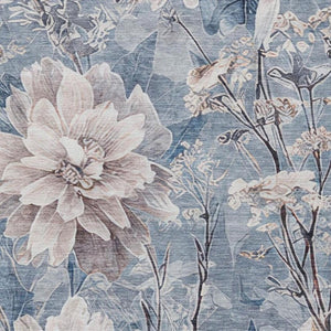 5 X 8 Floral Polyester Area Rug Stain Resistant Washable for Patio or Living Room