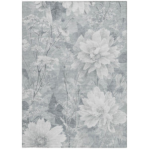 8x10 Floral Polyester Area Rug Stain Resistant Indoor Outdoor Living Patio Use