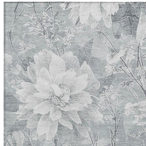 8x10 Floral Polyester Area Rug Stain Resistant Indoor Outdoor Living Patio Use