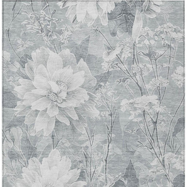 8x10 Floral Polyester Area Rug Stain Resistant Indoor Outdoor Living Patio Use