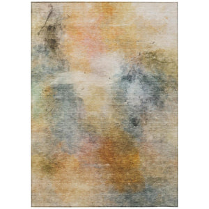HomeRoots 8x10 Copper Orange Abstract Polyester Area Rug Washable Stain Resistant Indoor Outdoor 746497