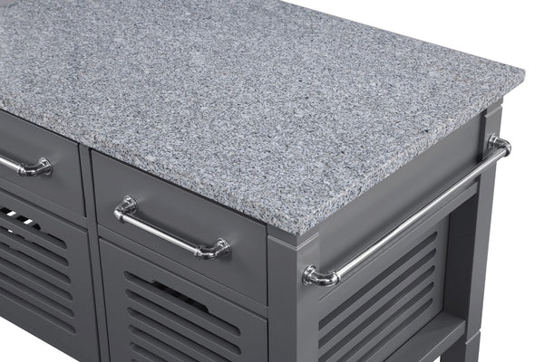 OSP Home Furnishings Stafford Kitchen Cart Grey