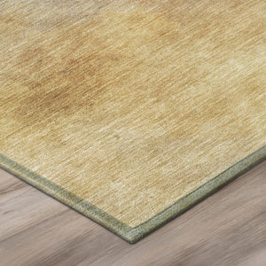 5x8 Wheat Gold Abstract Polyester Area Rug Washable for Patio Porch or Living Room