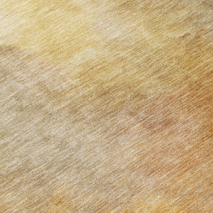 10 X 14 Abstract Wheat Gold Polyester Area Rug Washable for Indoor Outdoor Use