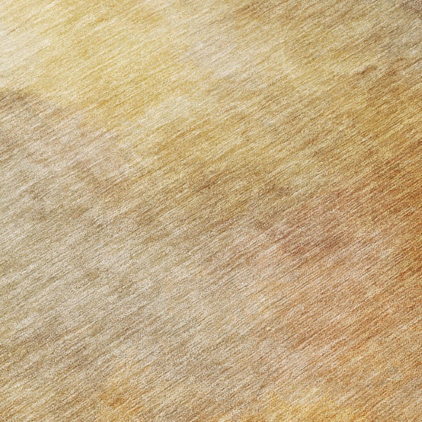10 X 14 Abstract Wheat Gold Polyester Area Rug Washable for Indoor Outdoor Use