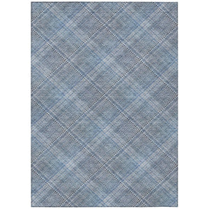 HomeRoots 9x12 Plaid Polyester Area Rug Washable Indoor Outdoor for Patio and Living Room 746534