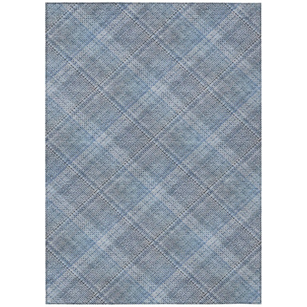 HomeRoots 9x12 Plaid Polyester Area Rug Washable Indoor Outdoor for Patio and Living Room 746534