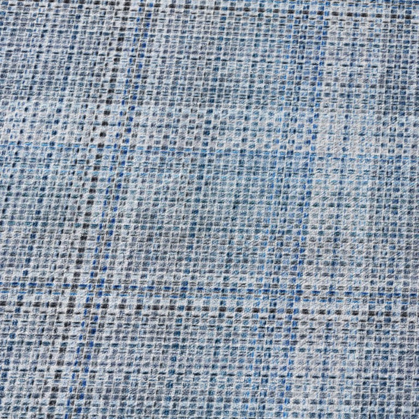 9x12 Plaid Polyester Area Rug Washable Indoor Outdoor for Patio and Living Room