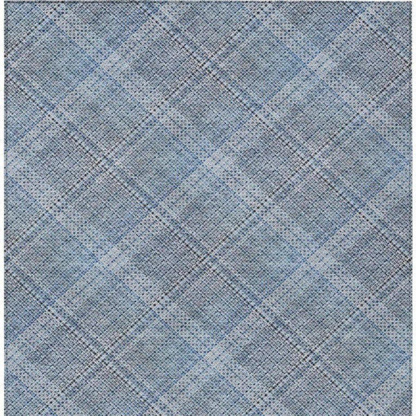 9x12 Plaid Polyester Area Rug Washable Indoor Outdoor for Patio and Living Room