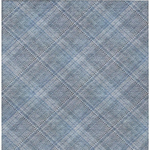 9x12 Plaid Polyester Area Rug Washable Indoor Outdoor for Patio and Living Room