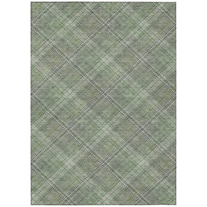 HomeRoots 9x12 Plaid Polyester Area Rug Washable Stain Resistant for Patio or Living Room 746540