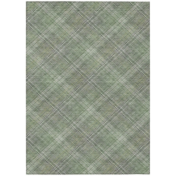 HomeRoots 9x12 Plaid Polyester Area Rug Washable Stain Resistant for Patio or Living Room 746540