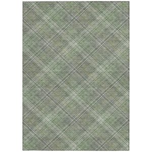 9x12 Plaid Polyester Area Rug Washable Stain Resistant for Patio or Living Room