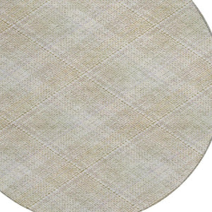 8 Foot Round Plaid Polyester Area Rug Washable Stain Resistant Indoor Outdoor Patio