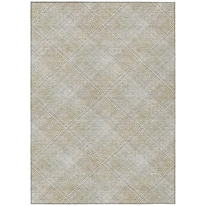 HomeRoots 9x12 Washable Plaid Polyester Area Rug for Indoor Outdoor Patios and Living Rooms 746546