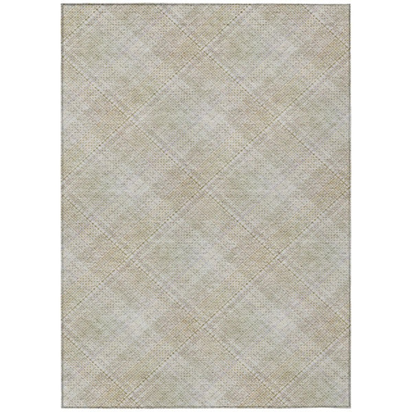 HomeRoots 9x12 Washable Plaid Polyester Area Rug for Indoor Outdoor Patios and Living Rooms 746546