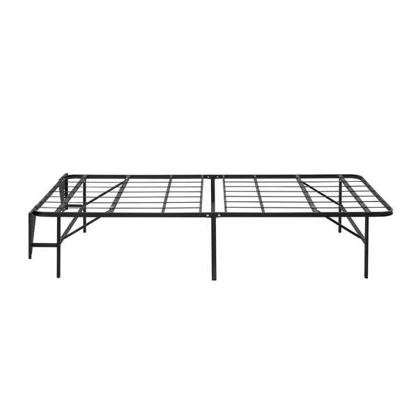 English Elm Black Metal Platform Bed Frame Queen High-Profile Foldable Design for Easy Assembly, Headboard Mountable Black 39.25 L x 38.75 W x 4.25 H B011P197729