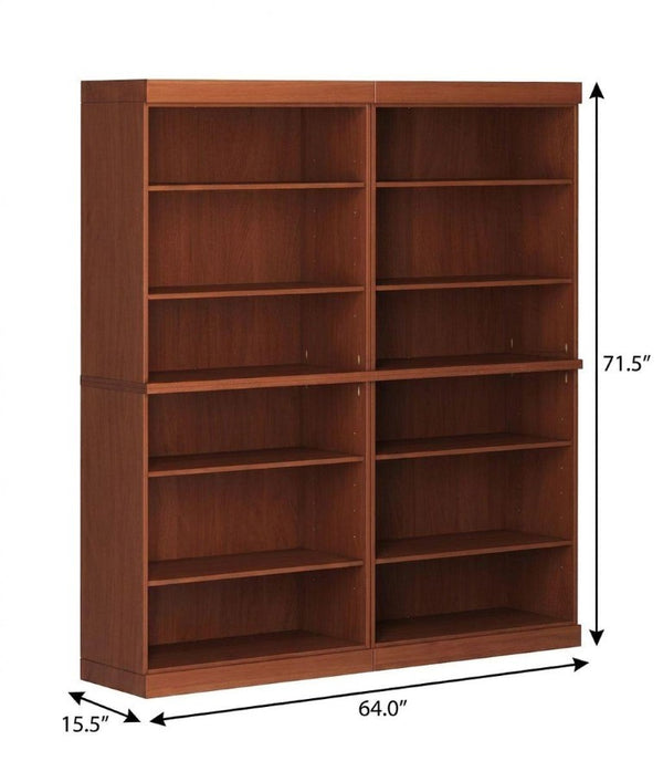 72 Inch Solid Wood Twelve Shelf Adjustable Bookcase for Home Library or Living Room