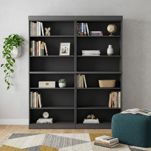 72 Inch Solid Wood Adjustable Twelve Shelf Tall Bookcase for Home Library or Office Storage
