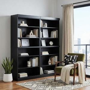 72 Inch Solid Wood Adjustable Twelve Shelf Tall Bookcase for Home Library or Office Storage