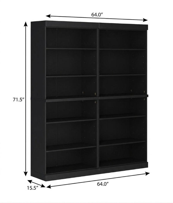 72 Inch Solid Wood Adjustable Twelve Shelf Tall Bookcase for Home Library or Office Storage