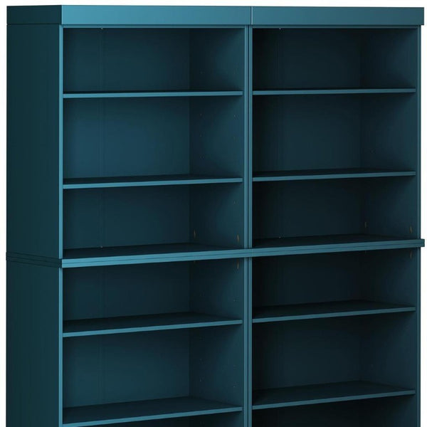 72 Inch Solid Wood Adjustable Twelve Shelf Tall Bookcase for Home Library or Office Storage