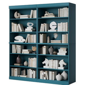 72 Inch Solid Wood Adjustable Twelve Shelf Tall Bookcase for Home Library or Office Storage