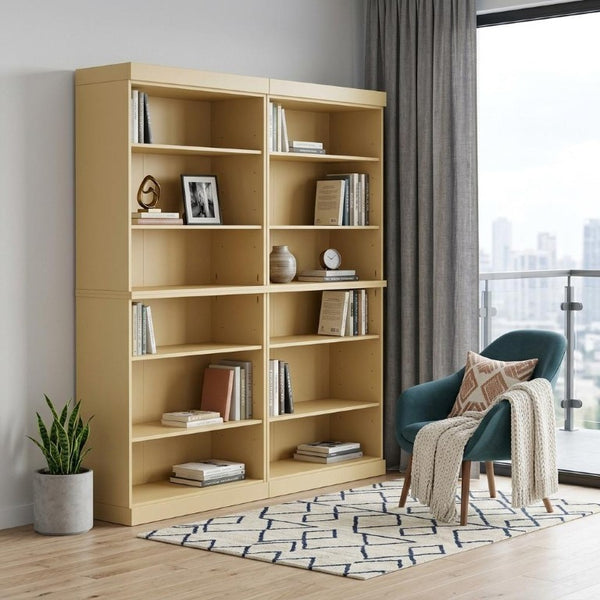 72 Inch Solid Wood Adjustable Twelve Shelf Tall Bookcase for Home Library or Office Storage