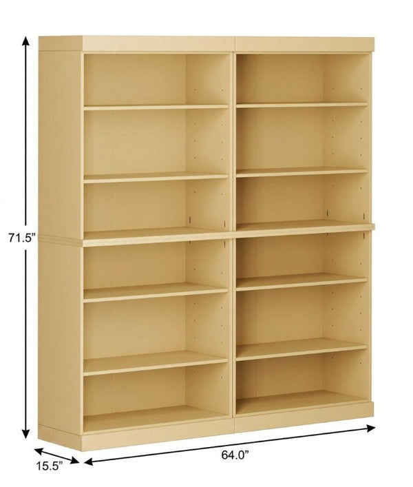 72 Inch Solid Wood Adjustable Twelve Shelf Tall Bookcase for Home Library or Office Storage