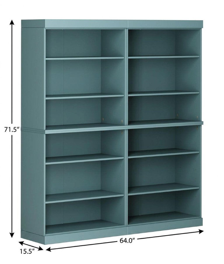 72 Inch Solid Wood Twelve Shelf Adjustable Bookcase for Home Library or Office