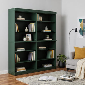 72 Inch Solid Wood Adjustable Twelve Shelf Tall Bookcase for Home Library or Office Storage