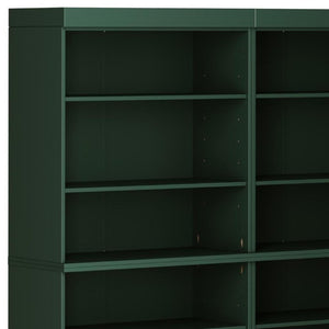 72 Inch Solid Wood Adjustable Twelve Shelf Tall Bookcase for Home Library or Office Storage