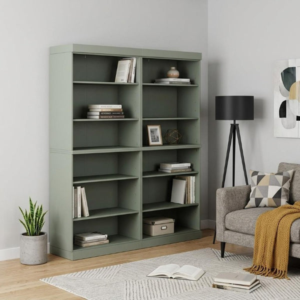 72 Inch Solid Wood Adjustable Twelve Shelf Tall Bookcase for Home Library or Office Storage