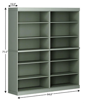 72 Inch Solid Wood Adjustable Twelve Shelf Tall Bookcase for Home Library or Office Storage