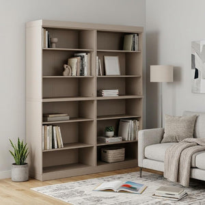 72 Inch Solid Wood Adjustable Twelve Shelf Tall Bookcase for Home Library or Office Storage