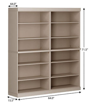 72 Inch Solid Wood Adjustable Twelve Shelf Tall Bookcase for Home Library or Office Storage