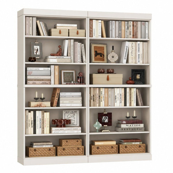 72 Inch Solid Wood Adjustable Twelve Shelf Tall Bookcase for Home Library or Office Storage