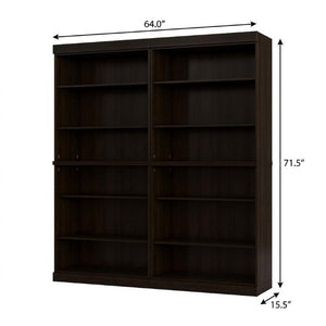 72 Inch Solid Wood Adjustable Twelve Shelf Tall Bookcase for Home Library or Office Storage