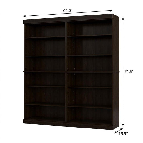 72 Inch Solid Wood Adjustable Twelve Shelf Tall Bookcase for Home Library or Office Storage