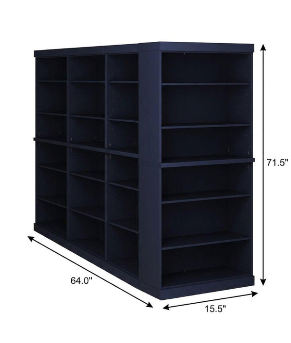 72 Inch Solid Wood Adjustable Twelve Shelf Tall Bookcase for Home Library or Office Storage