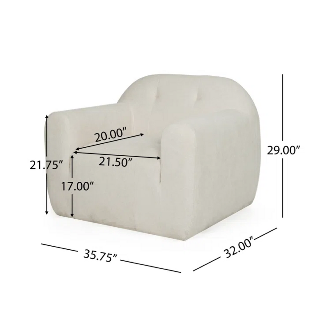 English Elm Club Chair Boucle Upholstered Accent Seat with Rounded Silhouette for Modern Living 74673.00CRM