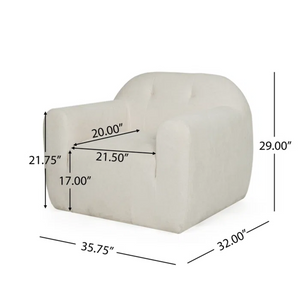 English Elm Club Chair Boucle Upholstered Accent Seat with Rounded Silhouette for Modern Living 74673.00CRM