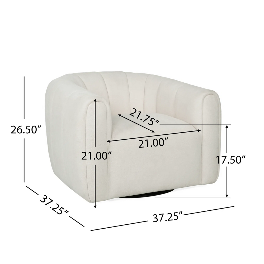 English Elm Swivel Barrel Club Chair in Plush Velvet with 360 Degree Base for Living Rooms 74674.00CRM