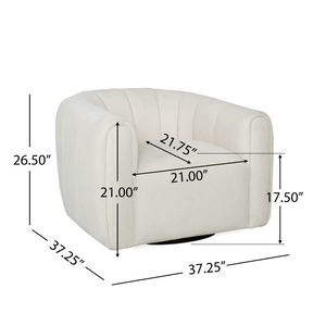 English Elm Swivel Barrel Club Chair in Plush Velvet with 360 Degree Base for Living Rooms 74674.00CRM