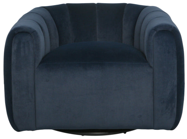 English Elm Christopher Knight Home® - SWIVEL Velvet Barrel Club Chair with 360° Rotation, Plush Upholstery, No Assembly, Stylish Accent Dark Blue 37.8 L x 33.46 W x 27.17 H 74674.00