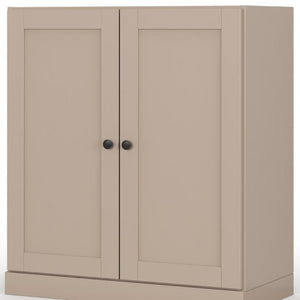 32 Inch Solid Wood Linen Cabinet with Double Doors for Organized Bathroom Storage